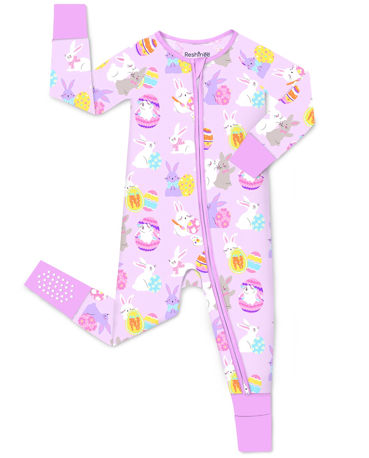 babee Reshinee Viscose Derived from Bamboo Baby Footie Pajamas Convertible Newborn Sleeper for Baby Girl Zipper Onesie 0-24M