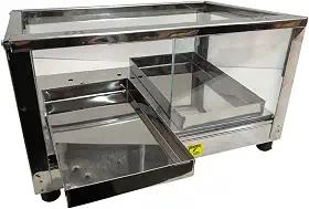 Estufa Elétrica para Salgados, 2 Bandejas em Aço Inox, 36x32x22cm, Vidros Retos (220, Volts)