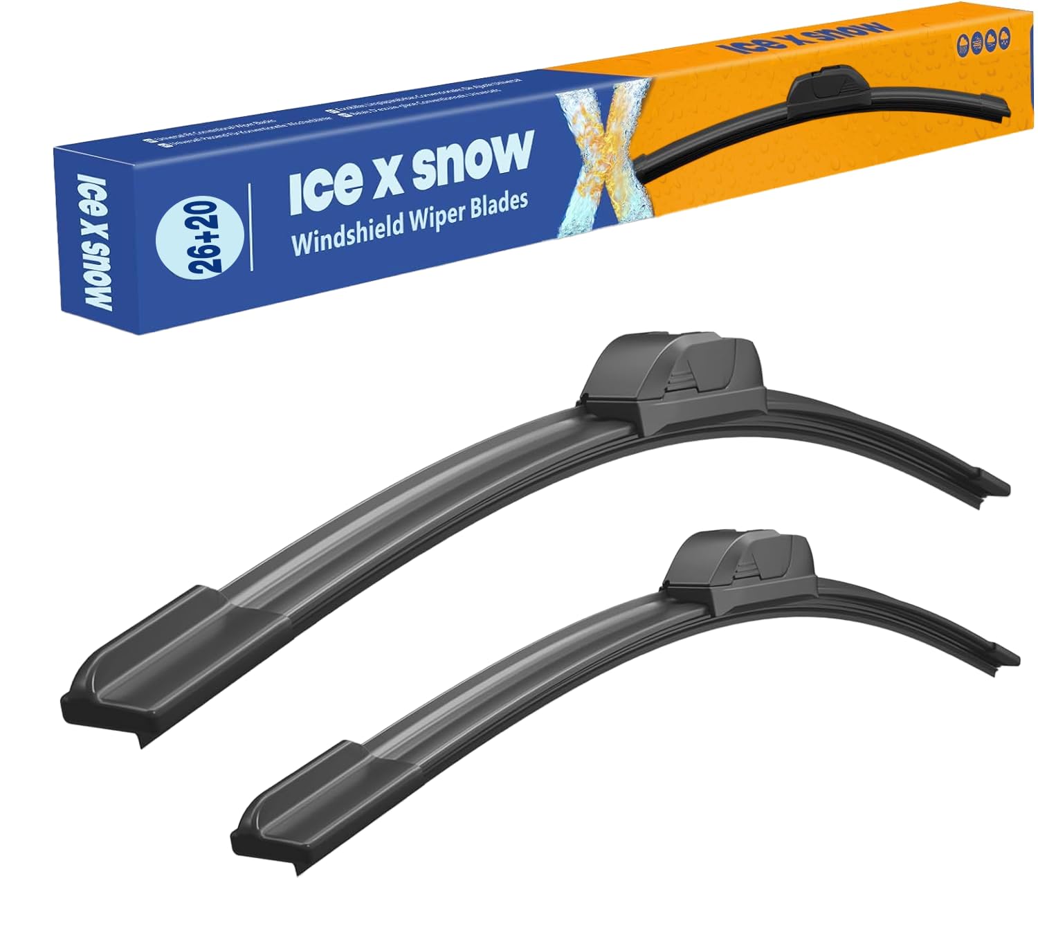 26"+20" Water Repellent Windshield Wiper Blades Replacement for Toyota Camry 2023-2018 Highlander 2019-2008 Dodge Grand Caravan 2022-2008 Town &amp; Country 2016-2008 Ford Edge 2014-2007 AND MORE