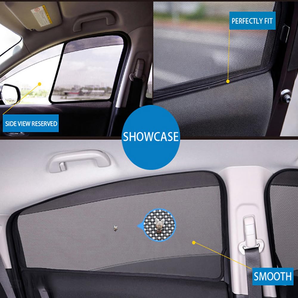 SUROK Tendine Parasole Auto per H-Onda HR-V hrv vezel 2022 2023, Auto Finestrini Laterali Parasole Magnetica Protezione UV Privacy Anti-Zanzara Antipolvere,Set of 7 Pieces