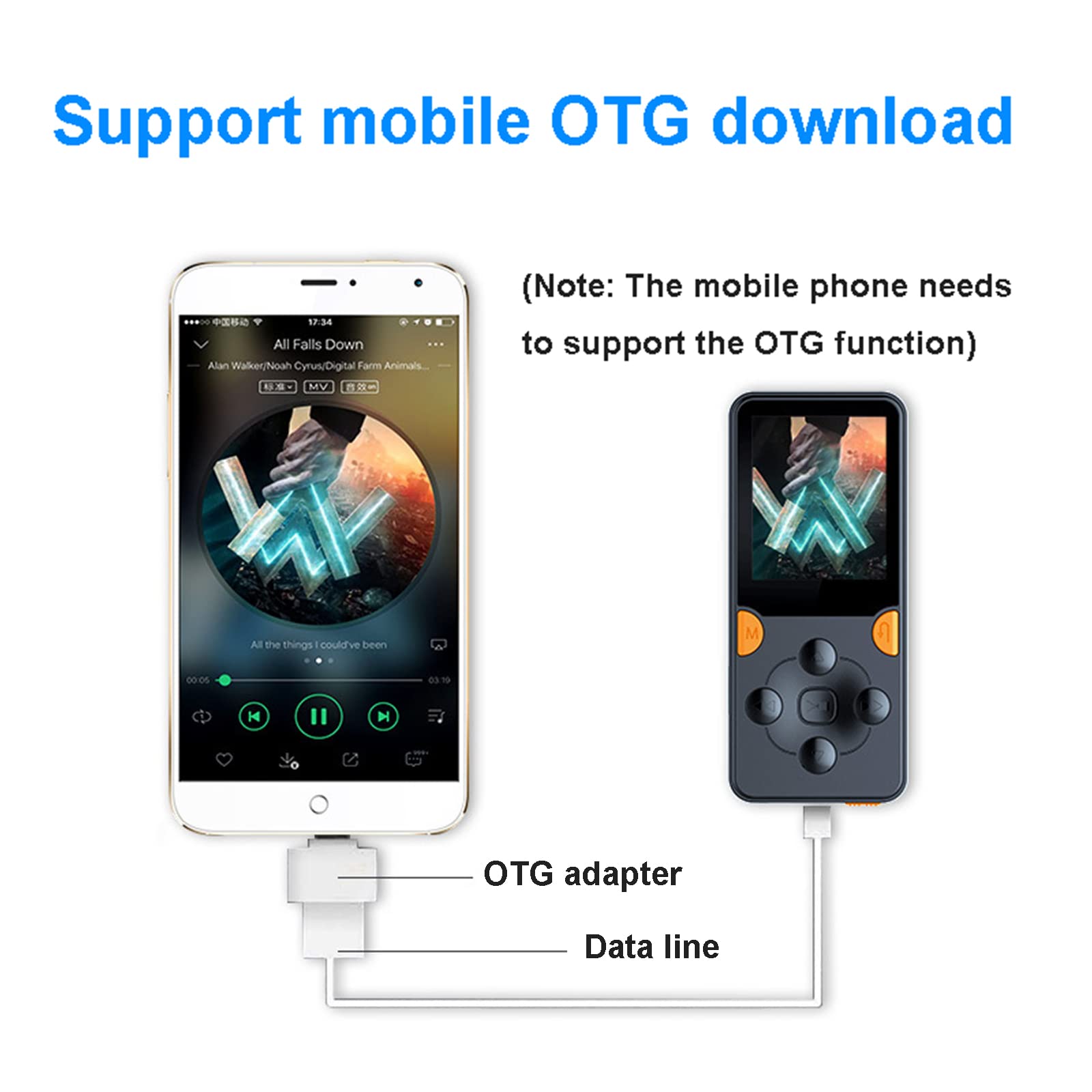 Reproductor de mp3 4GB para Estudiantes, Walkman de música HiFi sin pérdidas con Auriculares, Radio FM, Despertador con Temporizador, Memoria ampliada,Blanco