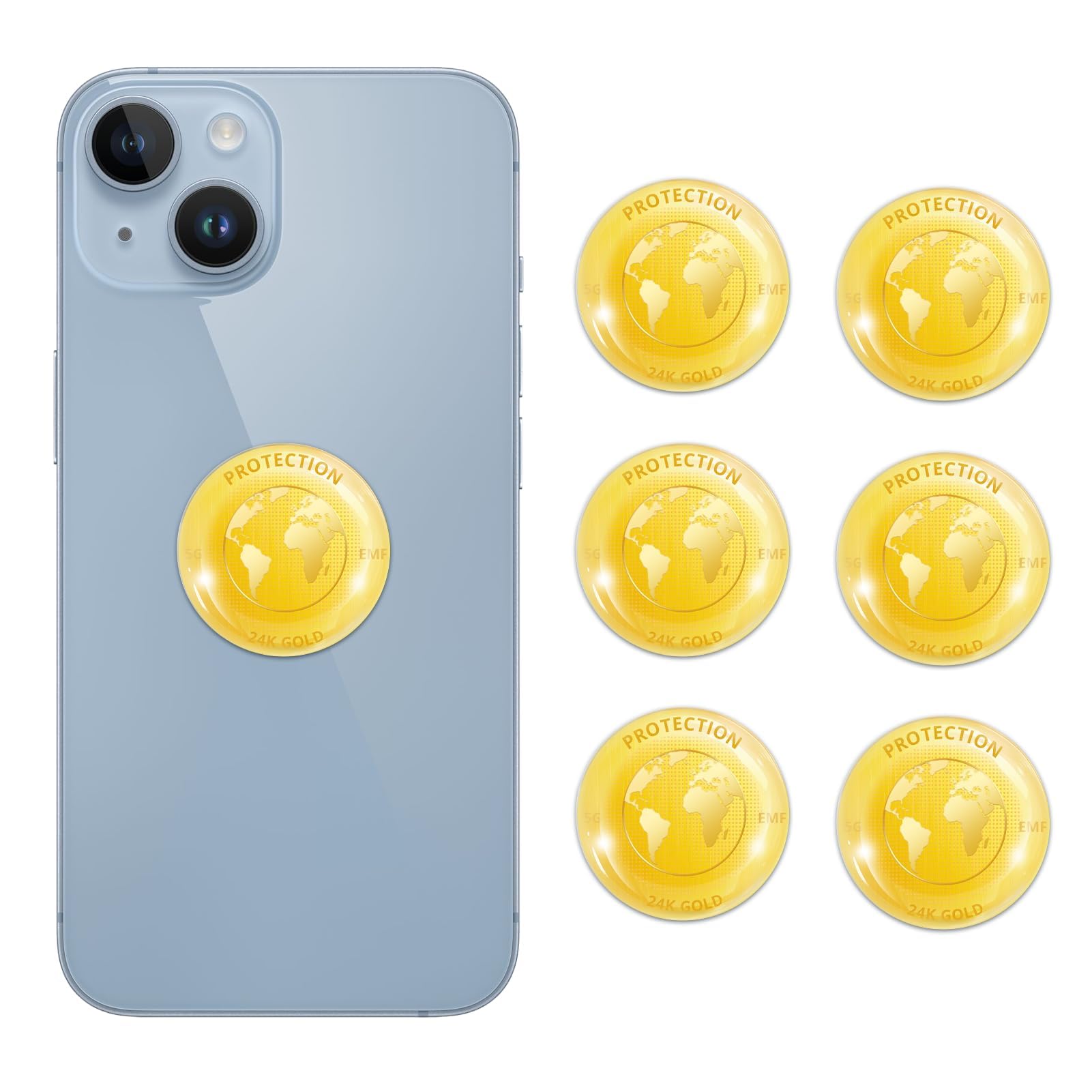 Cell Phone Blockers Equipment Stickers-Map [6 Pcs] Devices Accessories for Mobile/Phones/Laptops/Computers Gold