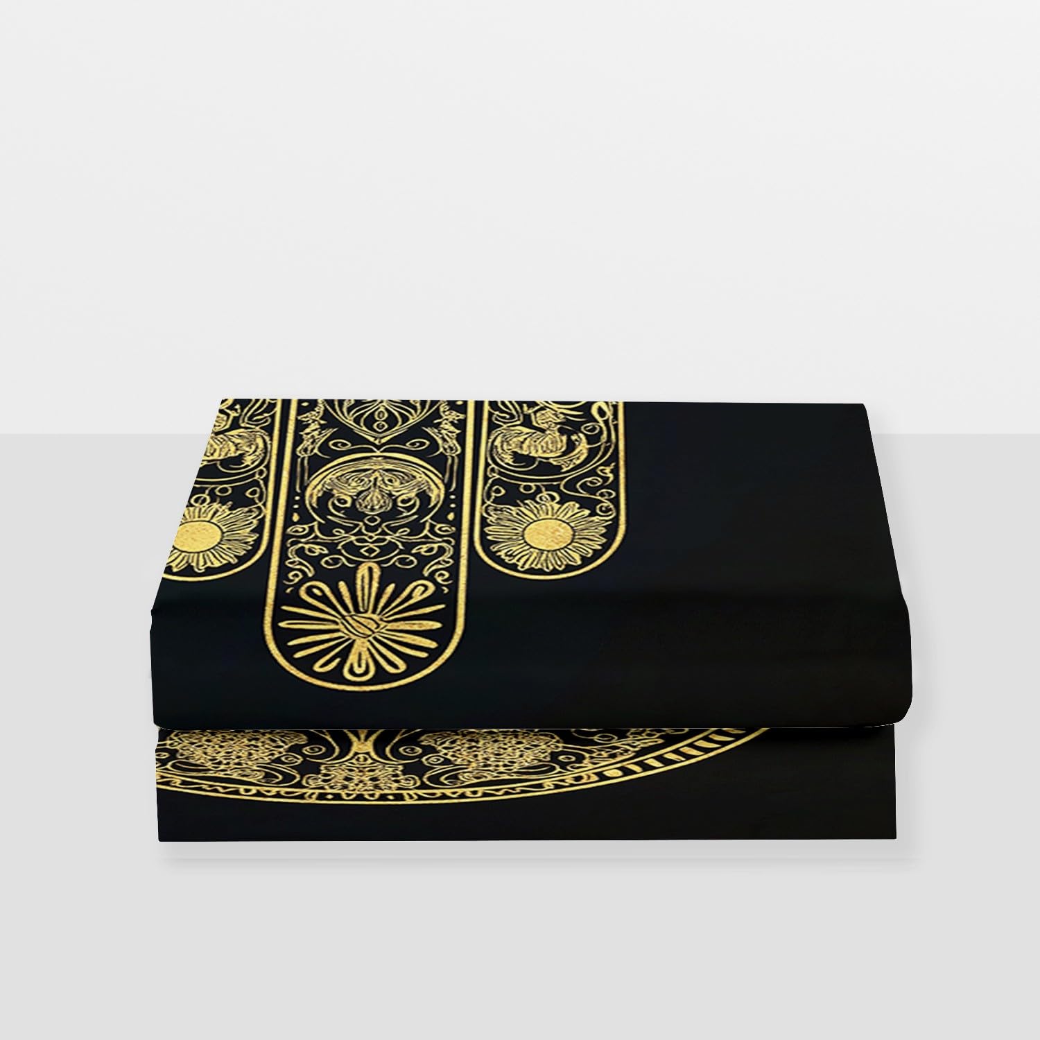 Lenzuolo con angoli 3 pezzi stampato 160 x 202 cm Motivo floreale oro Lenzuolo con angoli extra profondo Oro Lenzuola con angoli con federe in microfibra spazzolata