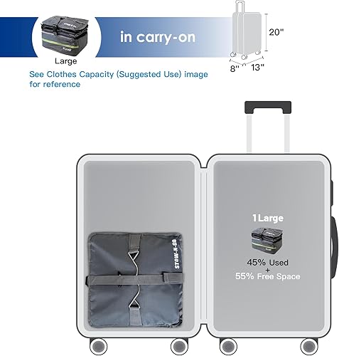 Vista 4 de Grand Fusion Stow-N-Go Organizador de equipaje de viaje Estantes de viaje colgantes portátiles, organizador de armario de mano, cubos de embalaje