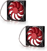 2 x 120mm PC Power Fan Silent Fan 2 Pin DC 12V Red (Pack of 2)
