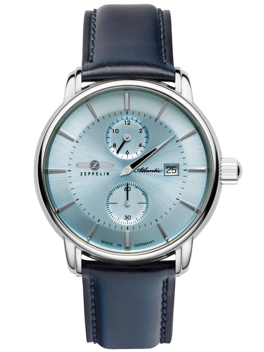 Zeppelin Herrenuhr Serie Atlantic Automatik Regulator mit blauem Lederarmband 8426-3