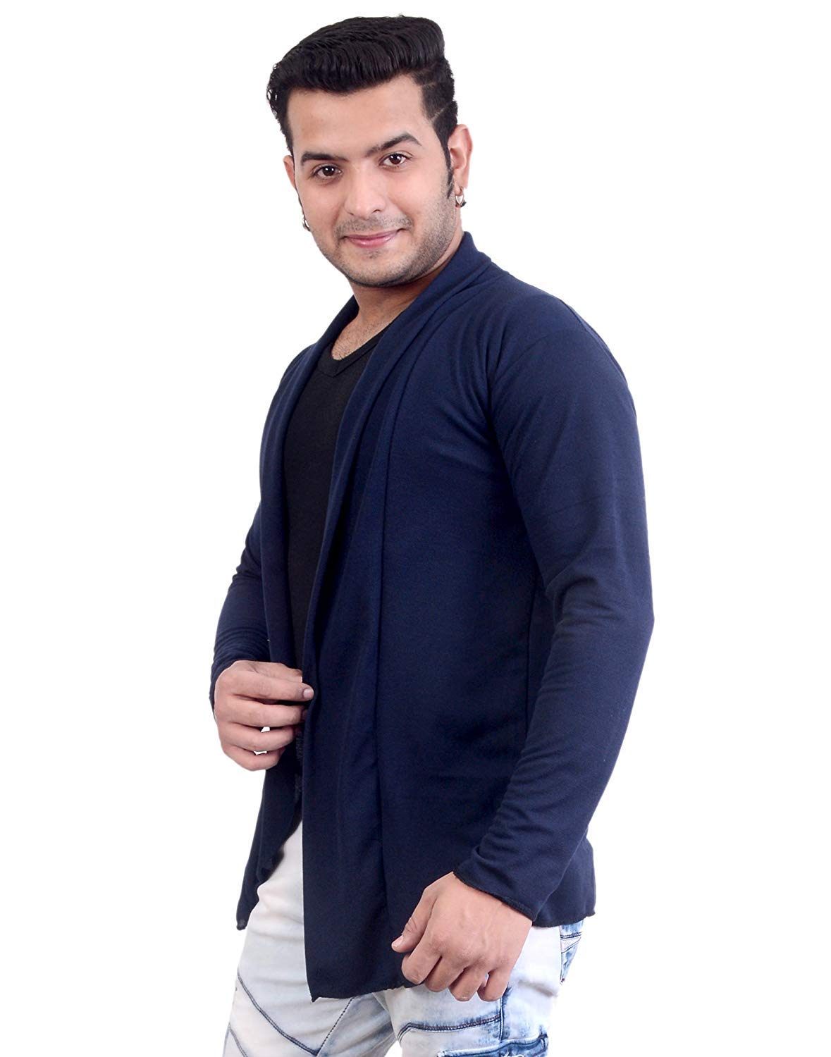 Malvina Boy's Fullsleeve Cotton Shrug (Navy Blue, Meidum) 1