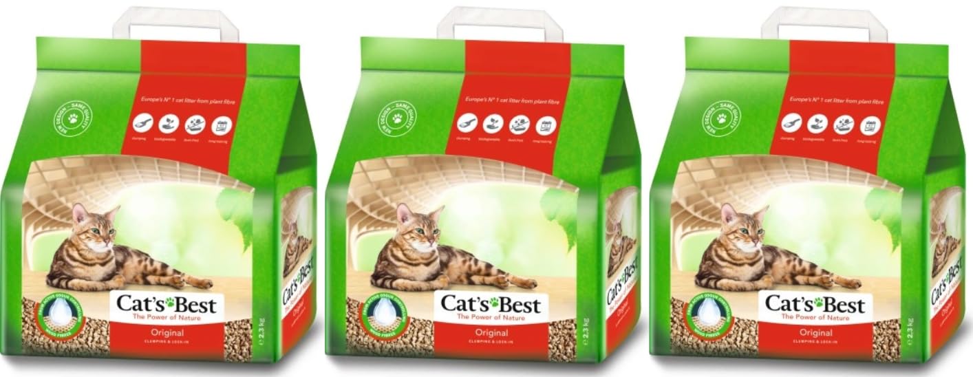 Cat's Best Original Vegetable Cat Litter 2.3 kg (Pack of 3)