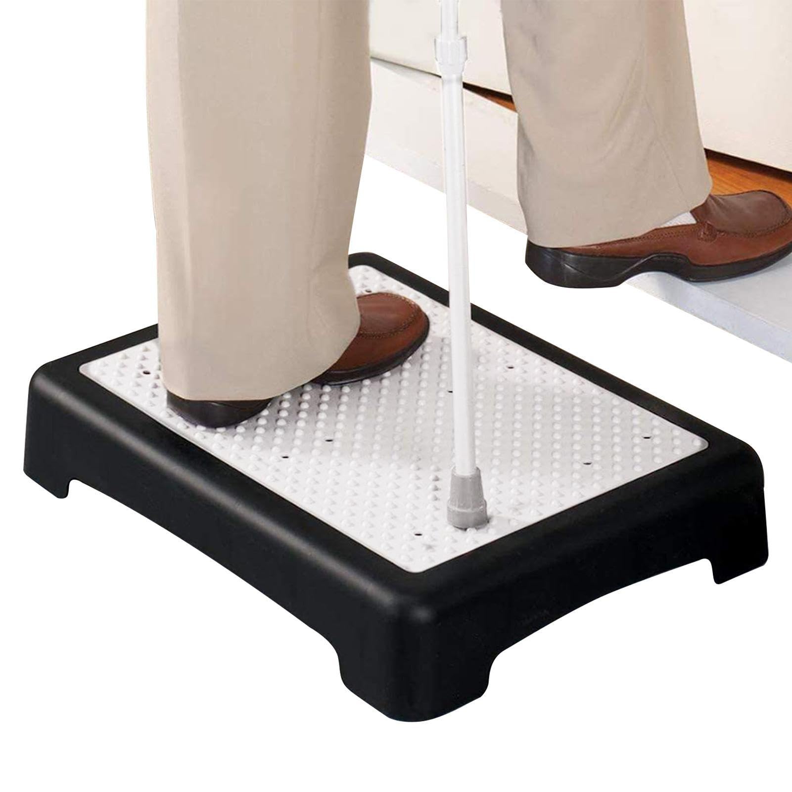 Sgabello portatile a mezzo gradino, antiscivolo, pieghevole, per uso interno ed esterno, leggero, per salire in sicurezza e aumentare l'altezza dei gradini