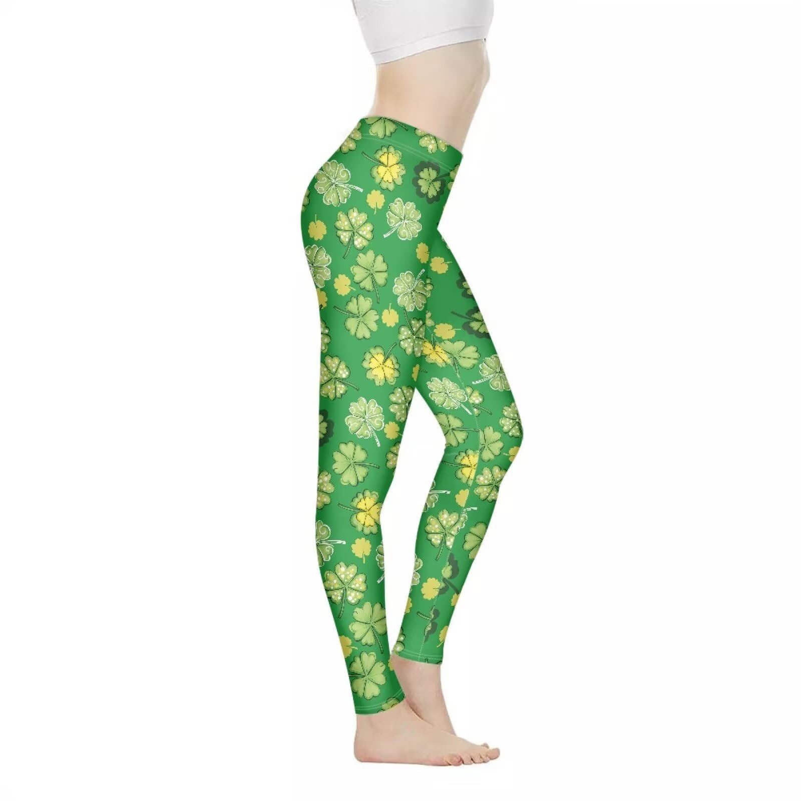 Bulopur Sunflower Workout Legging Pants Full Length, Leopard Women Tummy Control Yoga Pants, Long Leggings for Sport Running