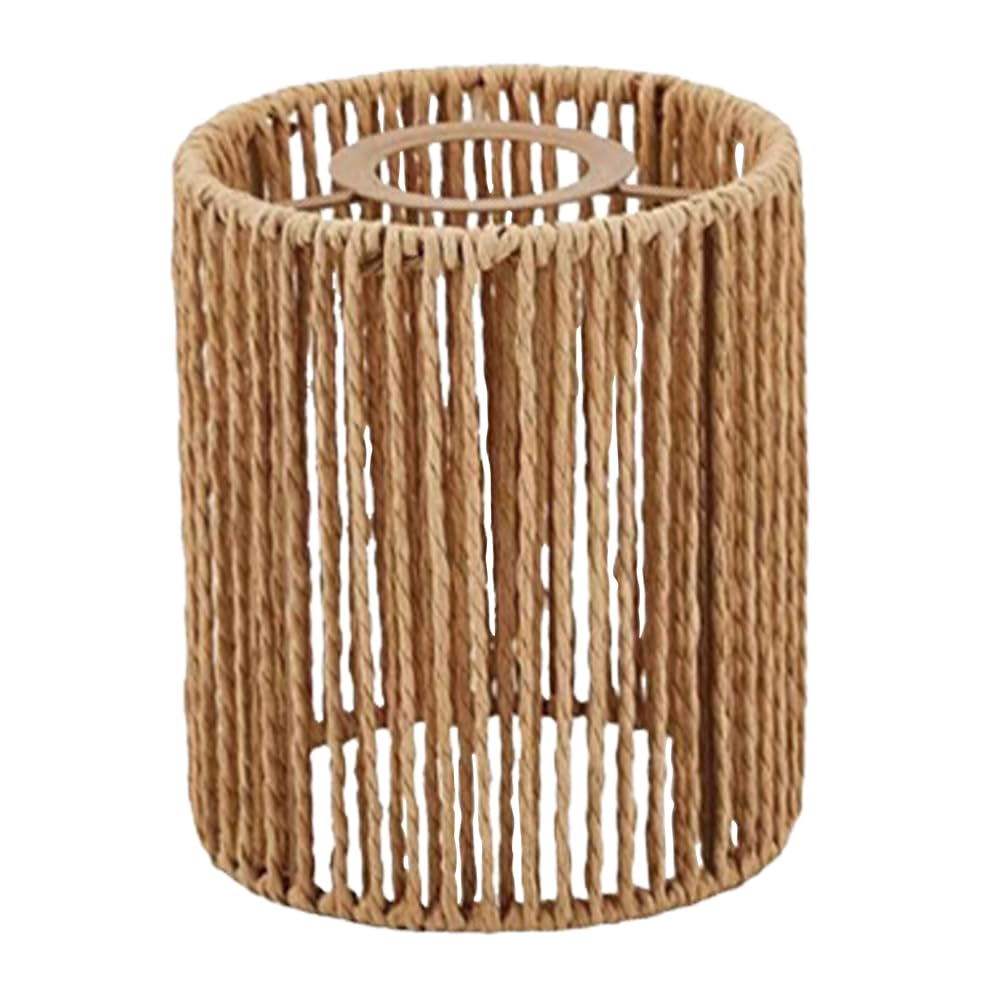 Handwoven Rattan Lampshade, Replacement Lampshade for Pendant Lights,Wall Sconces for Floor Lamps Natural Rattan Light Cover for Living Room Bedroom