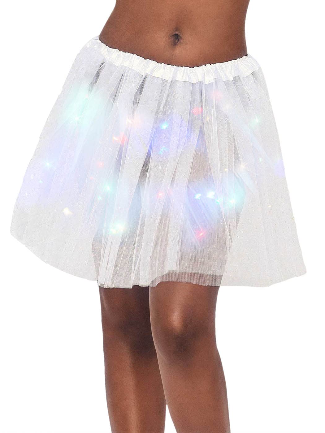 Nicute Women's LED Tutu Skirt Light Up Tutus Layered Tulle Ballet Dance Skirt Sparkly Party Tutu Costume for Women and Girls