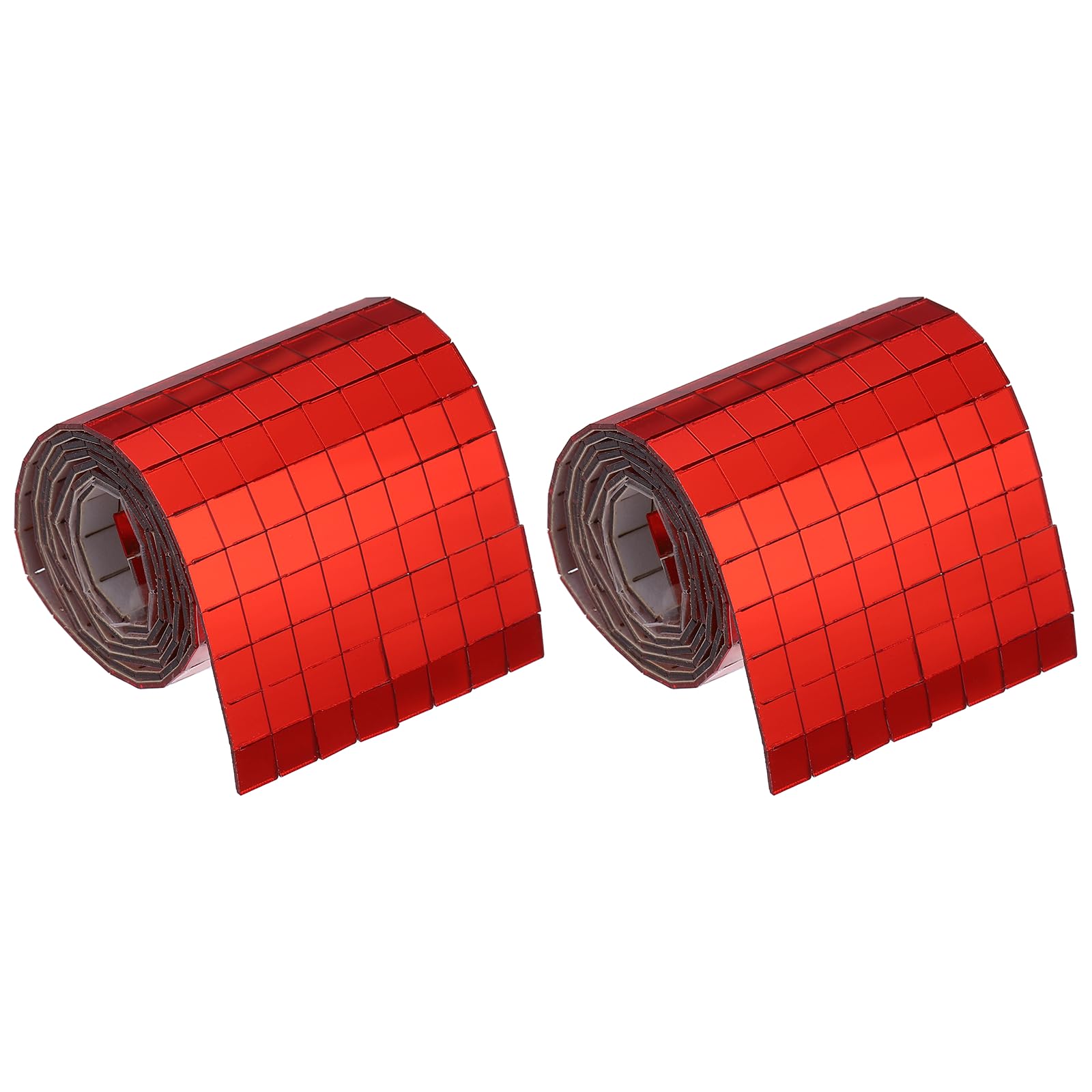 sourcing map 1920 Pcs Mirror Mosaic Tiles 5 x 5 mm Square Acrylic Self-Adhesive Disco Ball Mirror Tiles Sticker for DIY Craft Decoration Art Collage Card Making, Red