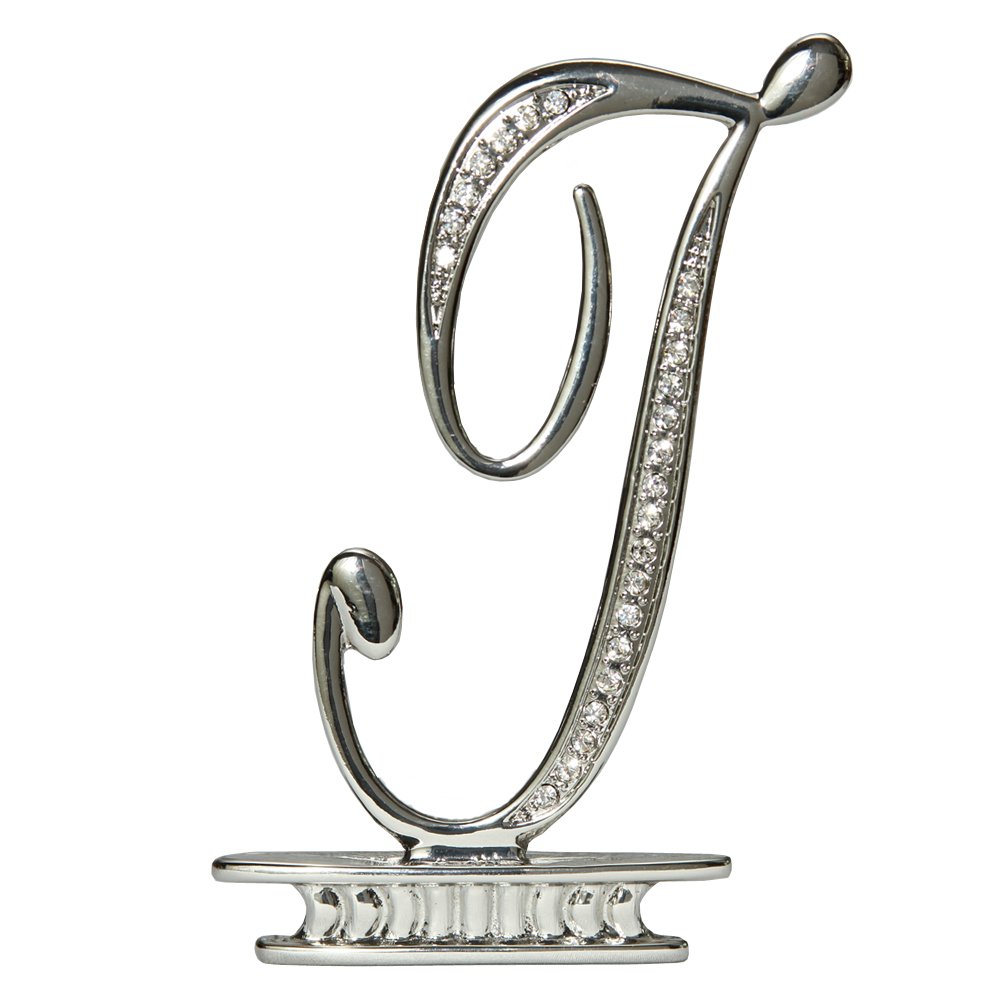 Ivy Lane DesignMonogram Crystal Cake Top Letter J, Silver, 3-Inch