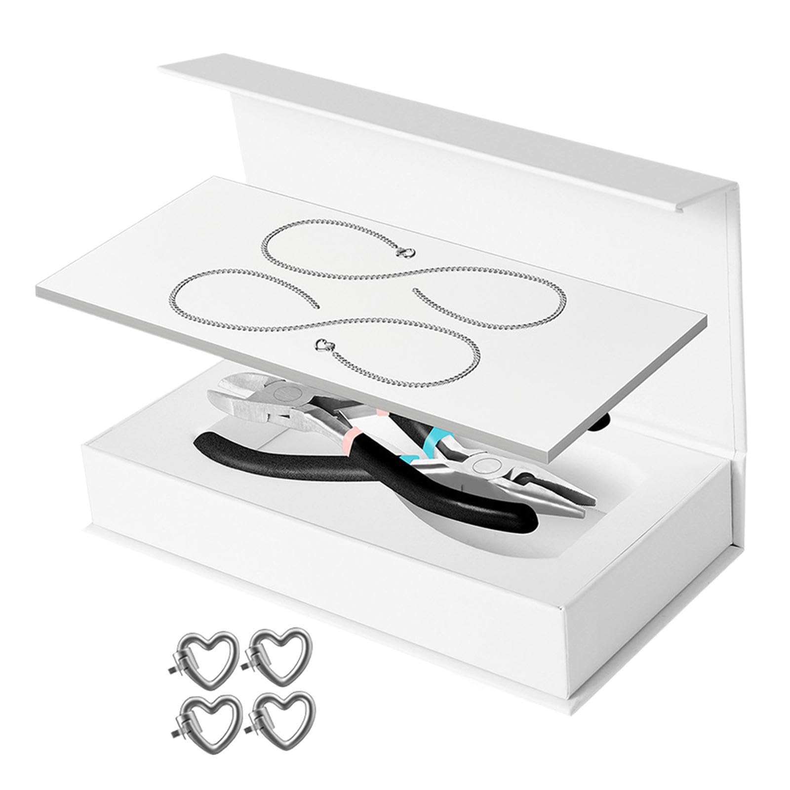 Set di braccialetti permanenti per coppie, kit per la creazione di gioielli, serate romantiche, anniversari, idea regalo premurosa, kit per, 1 paio argento, Lunghezza della catena: 23 cm