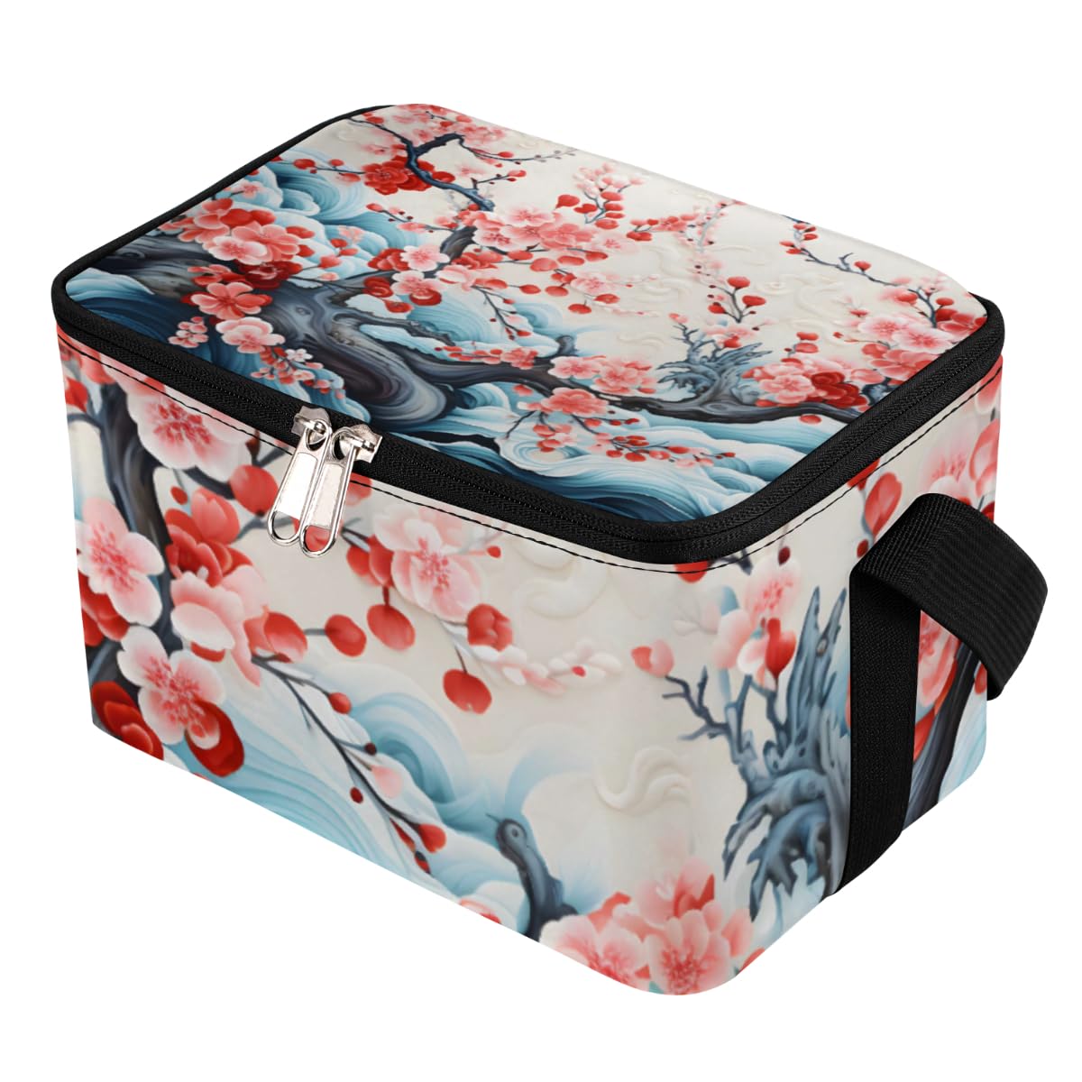 Lunch Bags for Women Men 9 Cans,Beauty Flowers Hot & Cold Food Delivery Bag Insulated Grocery Bag Insulated Lunch Box Flower Cooler Bag for Office Work Picnic Beach