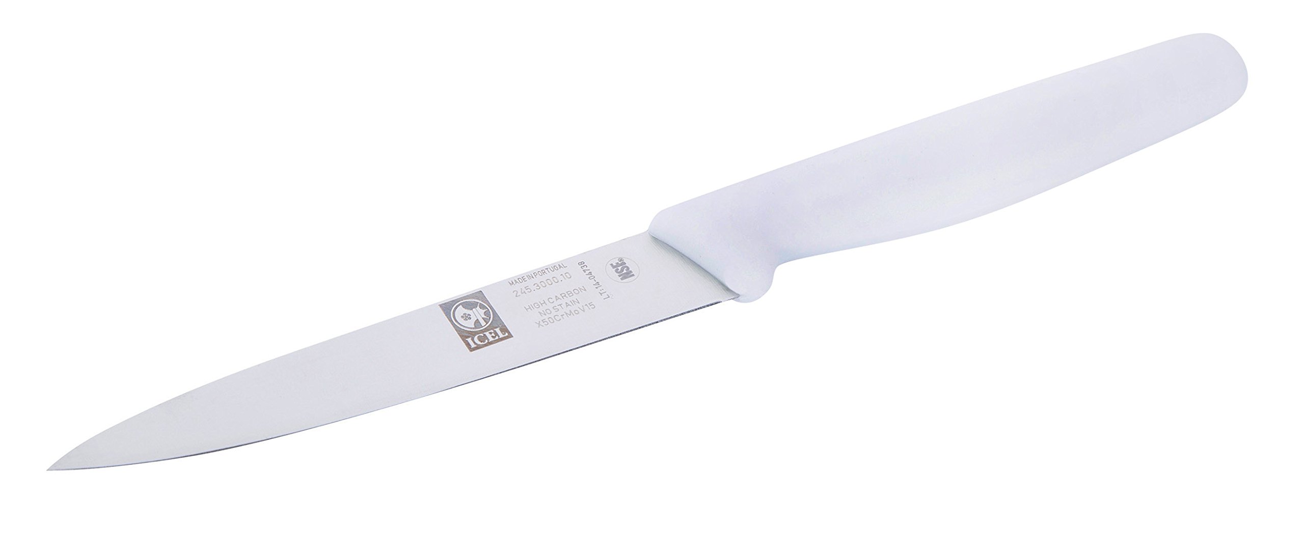 4 Inch Paring Knife - Straight Edge Kitchen Knife, High Carbon German Stainless Steel, Razor Sharp Blade, Rust-Proof, Perfect for Paring, Slicing, Dicing, Cutting and Chopping, White Handle