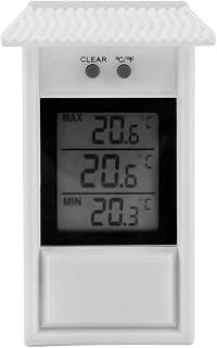 Digital Hygrometer Indoor Thermometer Humidity, Room Thermometer Humidity Gauge, Waterproof Indoor/Outdoor Thermometer Humidity Monitor, 5.19 x 3.14 x 1.18 inch(White)