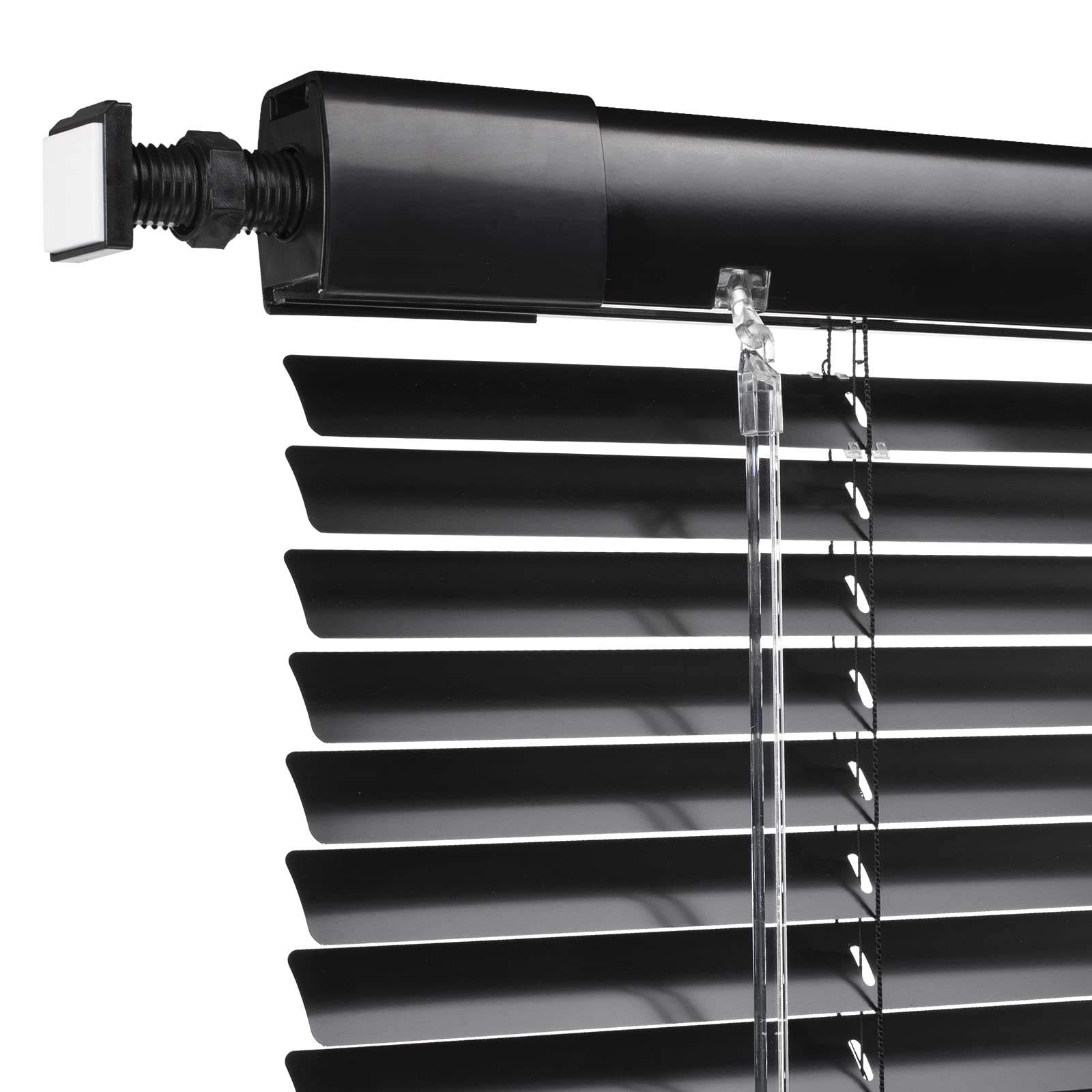 ACMEART Blinds for Window,No Tools-No Drill 1'' Cordless Aluminum Venetian Mini Window and Door Blinds Customized Width 18-60'',Black
