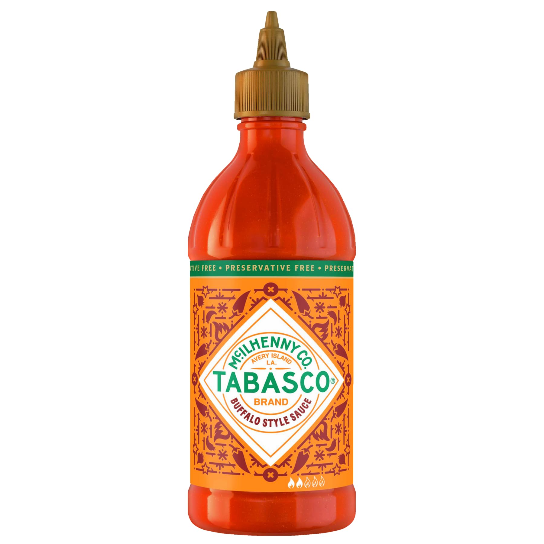 TABASCO Buffalo Sauce, medium hot sauce, easy to dose bottle, thick and spicy, five simple ingredients, ideal for chicken, party wings and more, 256ml (pack of 1)