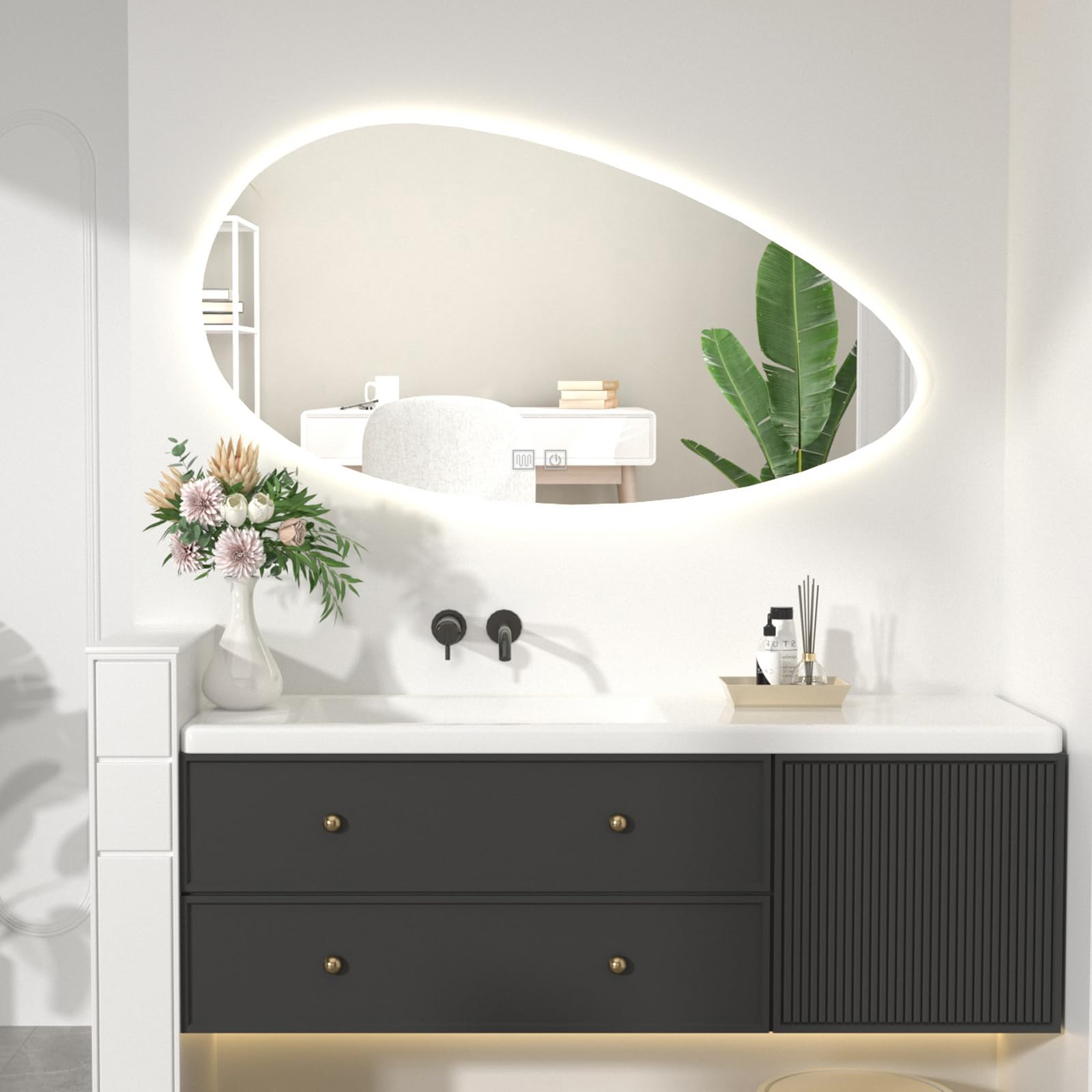 Specchio Da Trucco Con Ingrandimento 10x - Montaggio A Parete, Girevole 360°, Ø20.3cm - Foto 3