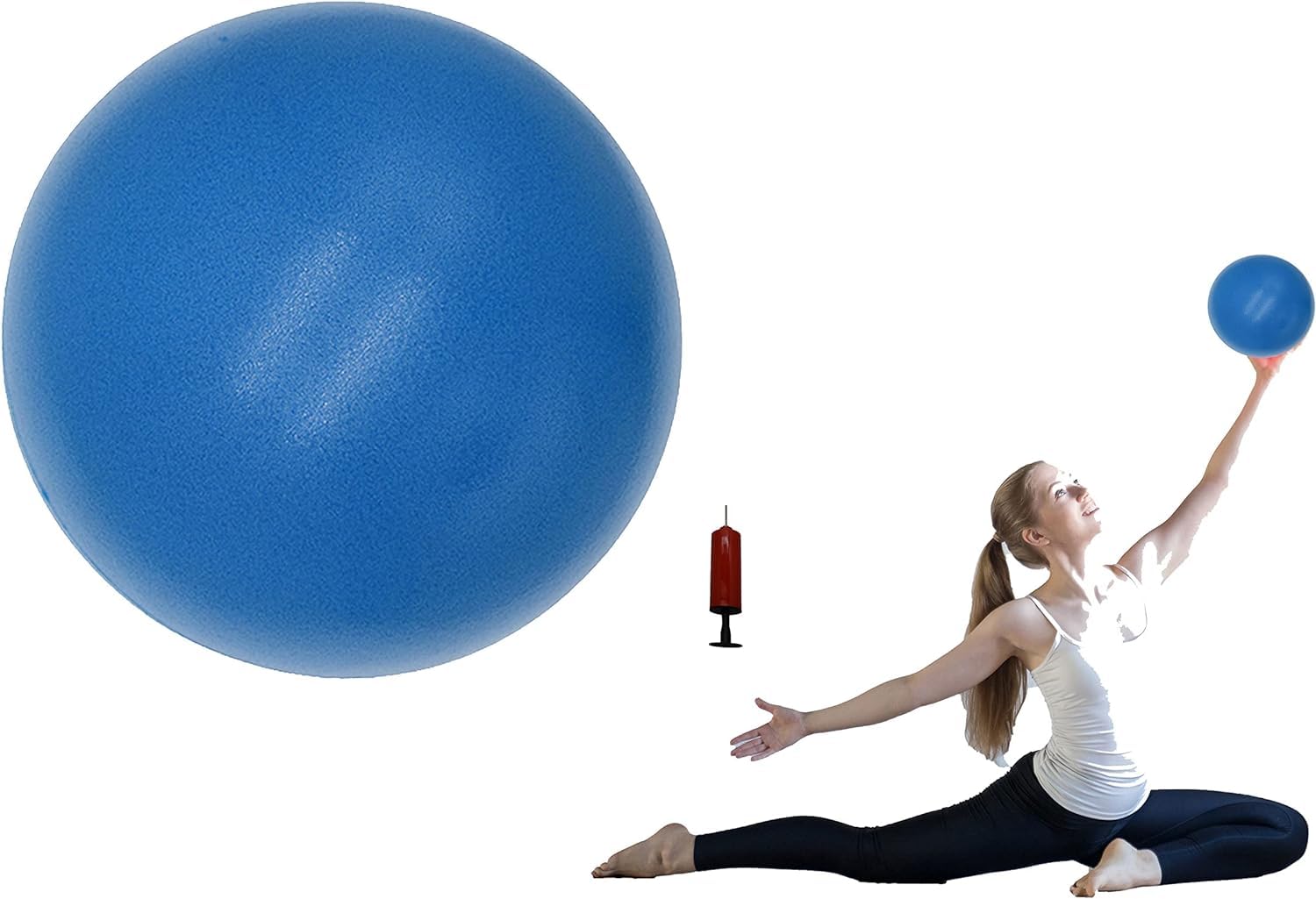 Small Exercise Ball for Between Knees, 6 inch Pilates Ball with Pump, Mini Yoga Core Ball Physical Therapy