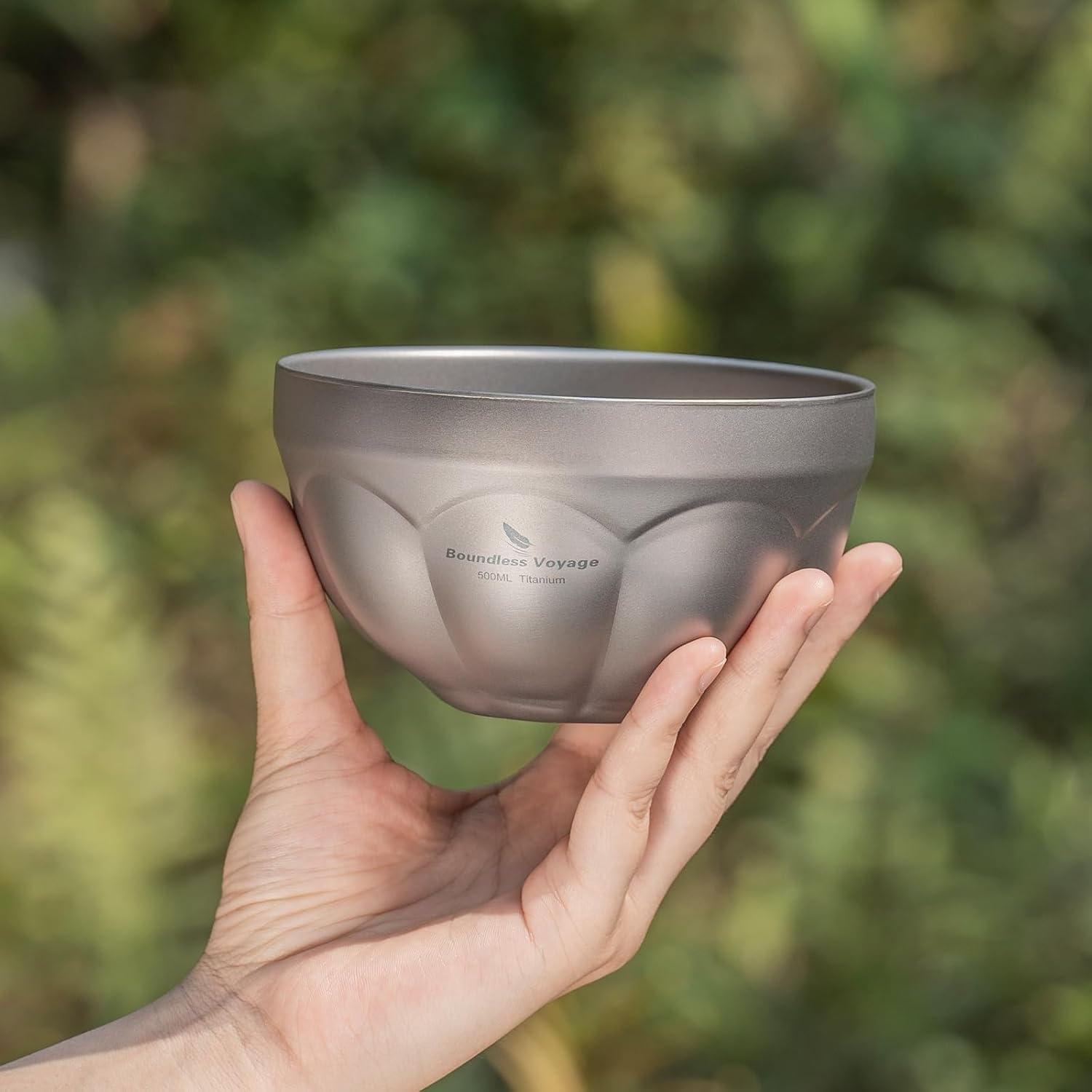 Boundless Voyage Titanium Double Walled Camping Bowls Rice Soup Oatmeal Yogurt Serving Bowl Ultralight Tableware, Dishwasher Safe 500ml Ti1171T