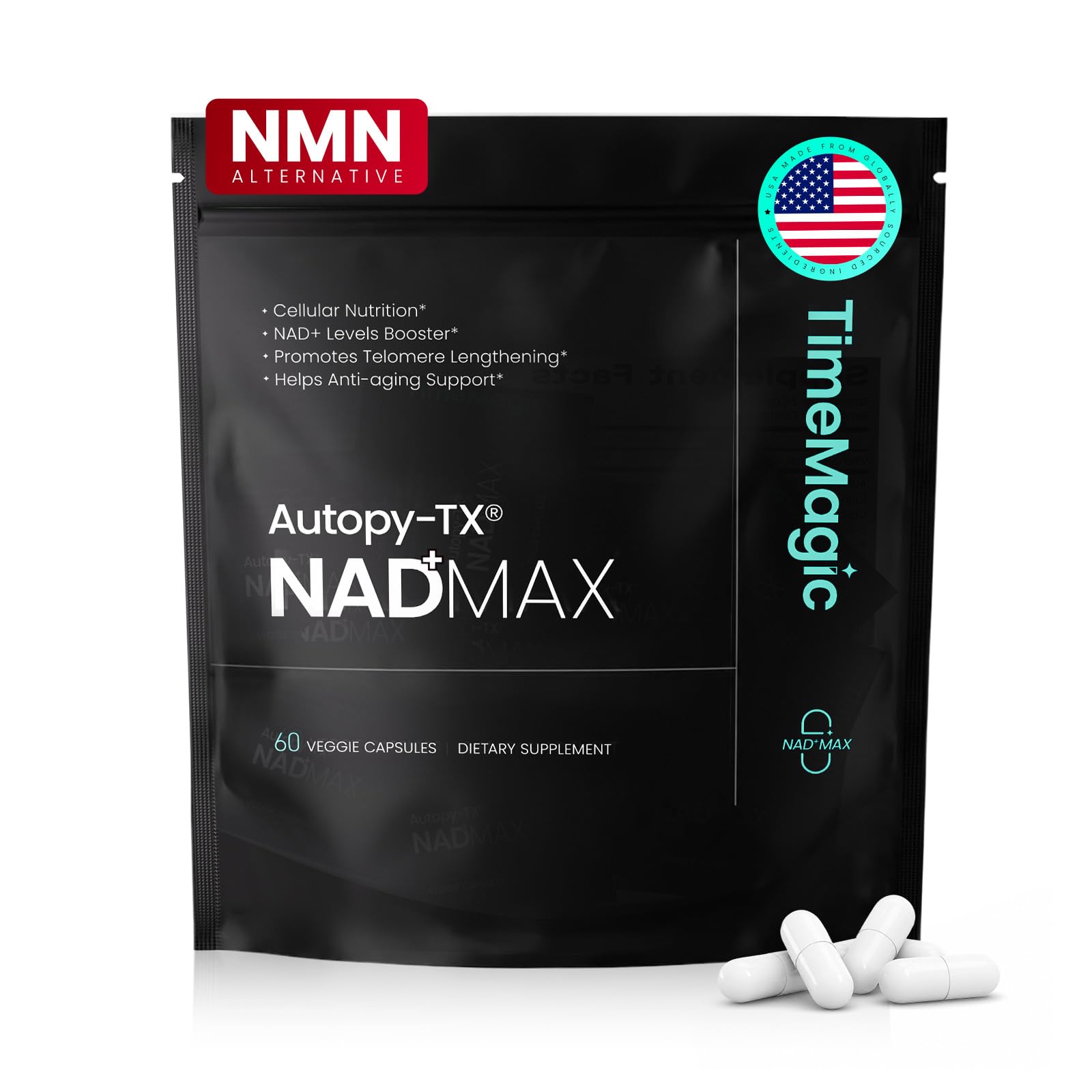 TimeMagic NAD+MAX Liposomal NAD+ Supplement– NMN Supplement Alternative