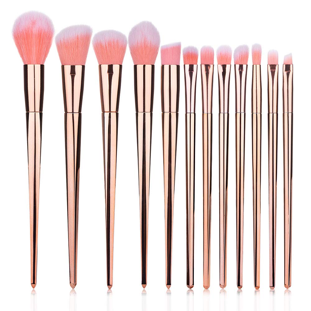 KIMUSE Brush Master Makeup Brushes, Premium Synthetic Kabuki Foundation Face Powder Concealers Eye Shadows Makeup Brush Set, 12 Pcs