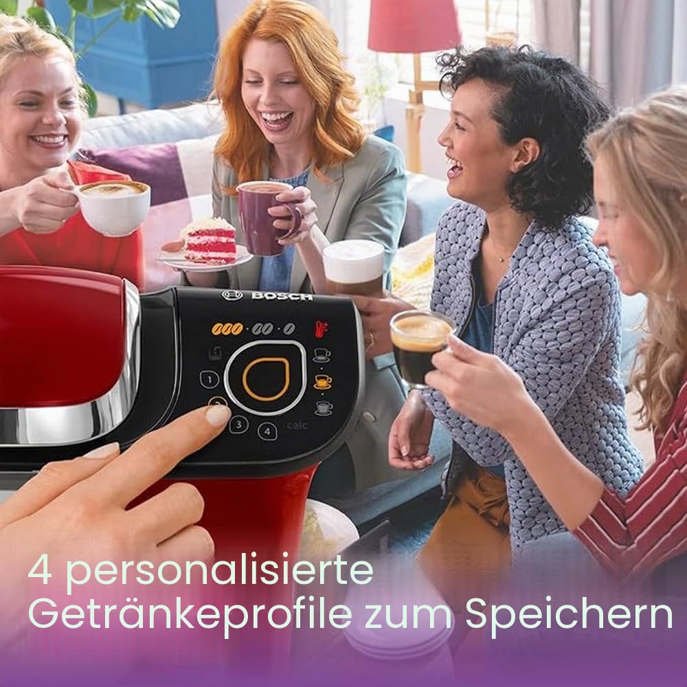 Bosch Tassimo My Way 2 Kapselmaschine TAS6503 Kaffeemaschine, 1.500 Watt, 1,3 Liter, rot