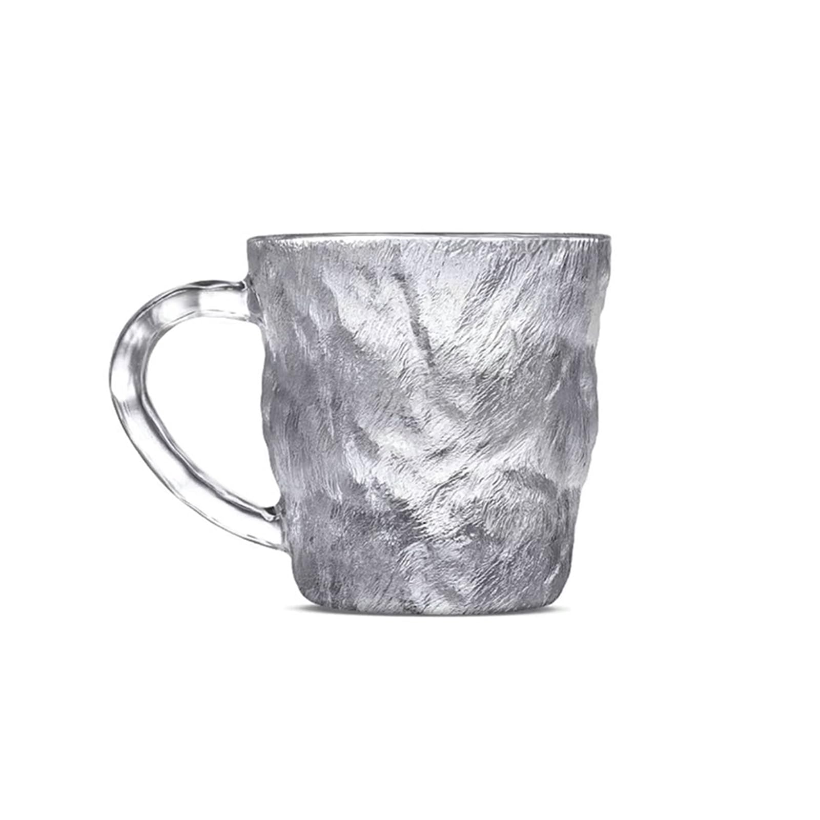 ARGUMENTATION 10.14 oz borosilicate Glacier glass coffee cup, can hold Americano, latte, cappuccino, cereal, milk, ice cream, beer mug, water mug, casual outdoor (transparent)