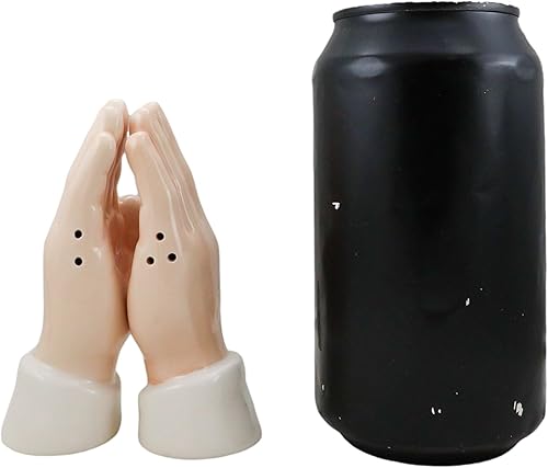 Miniatura 8 de Ebros Gift Juego de salero y pimentero de cerámica con temática religiosa inspiradora, manos rezando, decoración de cocina y comedor