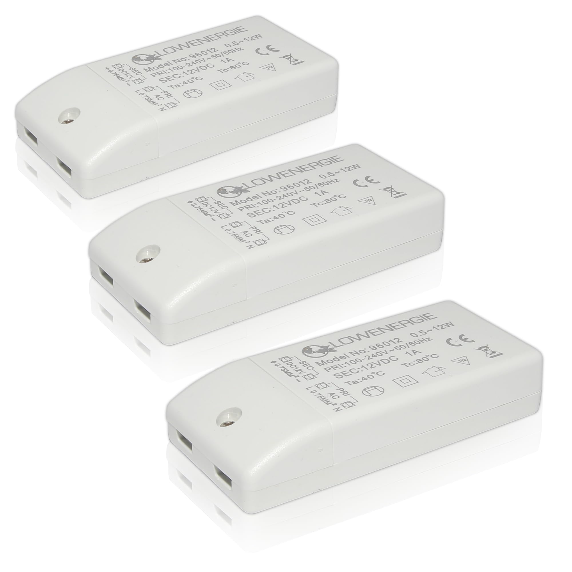LOWENERGIE LED Driver Power Supply Transformer, 12w 240V - DC 12V, for Light Strips, LED Bulbs and Ring Doorbell (3)