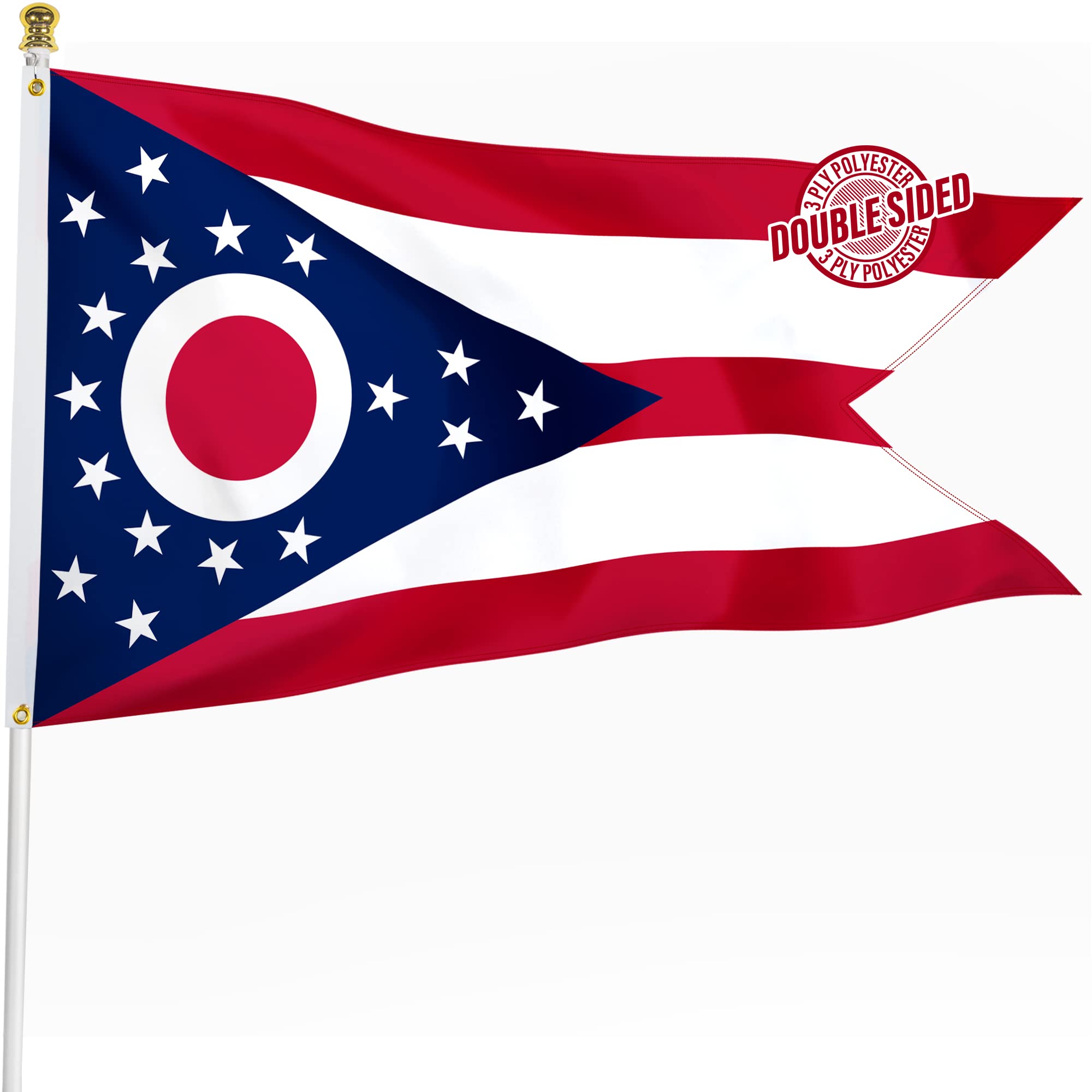 Amazon.com : XIFAN Double Sided Ohio State Flag 3x5 ft, Heavy Duty
