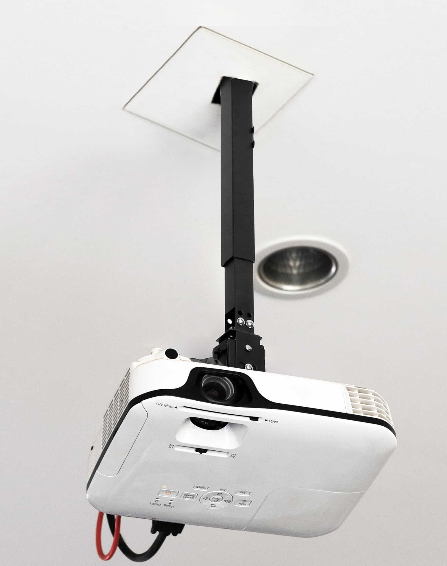 QWORK® universele projectormontage plafond, 360° draaibaar, 15° kantelhoek, telescoop 40-63 cm, draagvermogen tot 15 kg - zwart