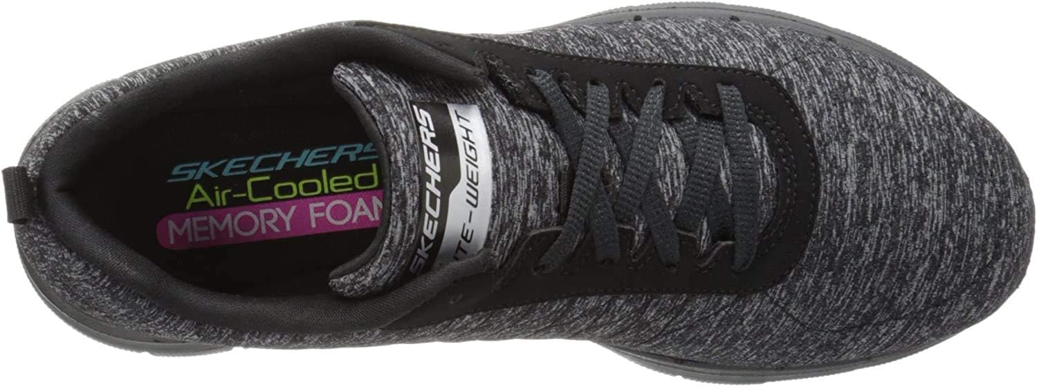 Skechers Women's Flex Appeal 2.0 Sneaker 6 Wide Black/Charcoal