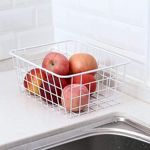 Miniatura 2 de Redrubbit Cestas de almacenamiento de alambre, canastas grandes de metal para congelador con asas para armarios de cocina, despensa, armarios,