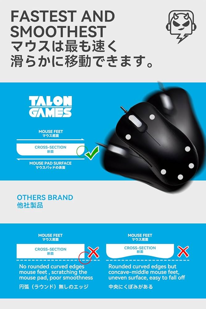 Amazon | TALONGAMES マウスソール 7mm 汎用 丸形 プレミアム