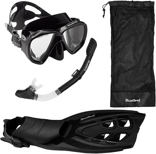 Miniatura 8 de Valiant - Juego de equipo de esnórquel para adultos, incluye máscara Valiant con lentes de vidrio templado gemelas para mayor claridad, esnórquel