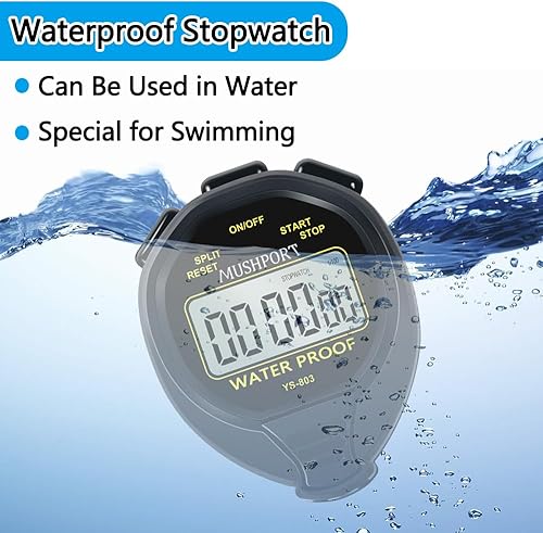 Miniatura 2 de Cronómetro resistente al agua, solo modo cronómetro, pantalla grande silenciosa de encendidoapagado, operación simple, sin cuenta regresiva de