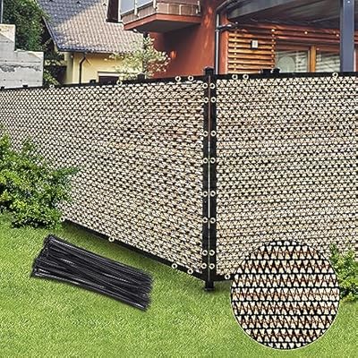Brown 6FT X 50FT Outdoor Privacy Screen Fence & Mesh Shade Net Cover, Ideal for Garden and Backyard - Enhances Privacy for Fencing & Chain Link, Perfect for Patio Privacy Wall, Slats?Freestanding