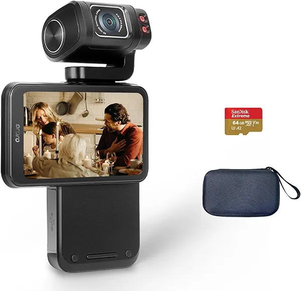 ORDRO 5K Video Camcorder, M3 48MP UHD 4K/60fps Handheld Digital Camera, 3.5'' Rotatable IPS Screen 3250mAh Battery WiFi IR Night Vision Camera with 64G Card for YouTube Vlogs