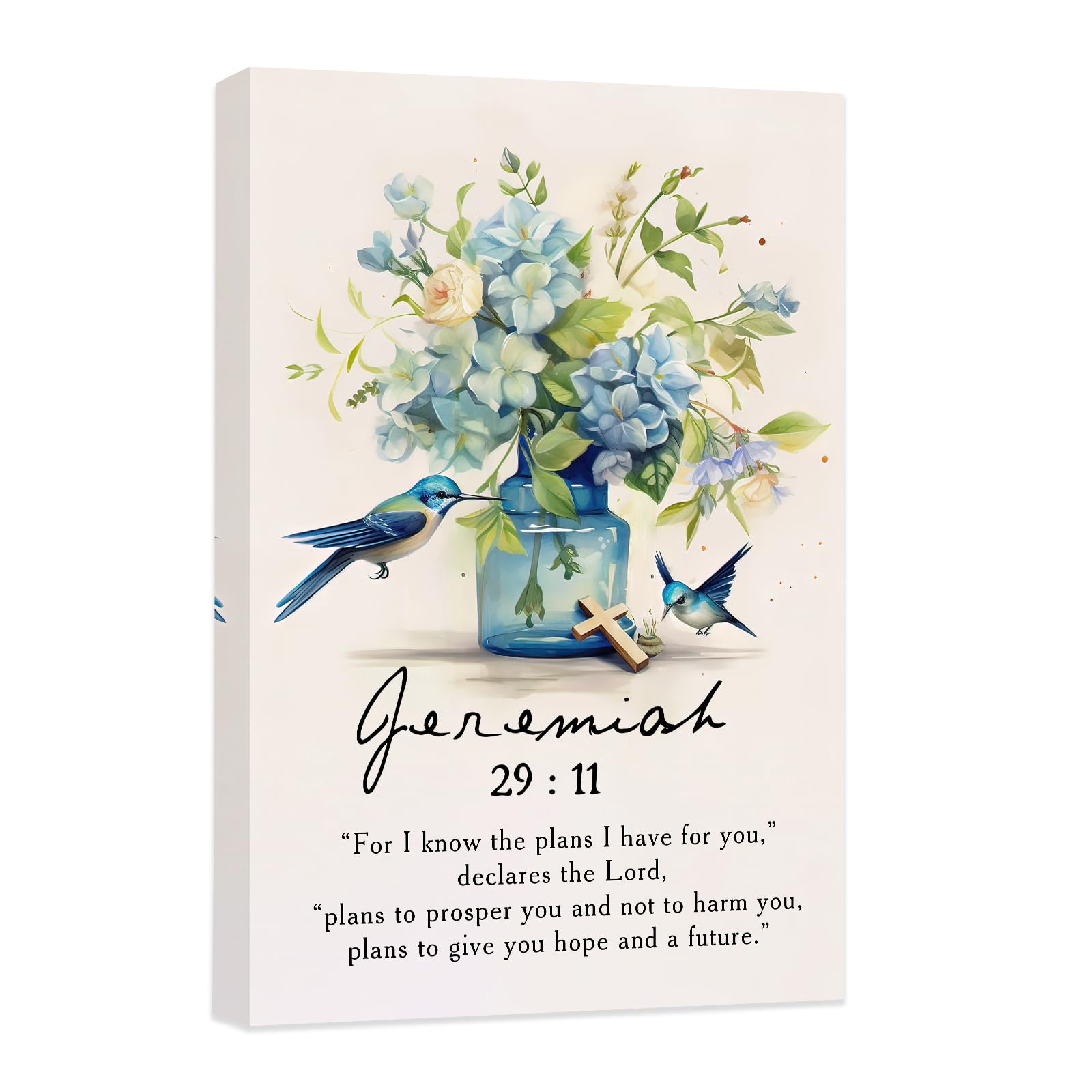 CCWACPP Christian Wall Art Scripture Canvas Print Bible Verses Painting Religious Floral Pictures for Church Bathroom Home Decor (Scripture - 05, 12x18inch)