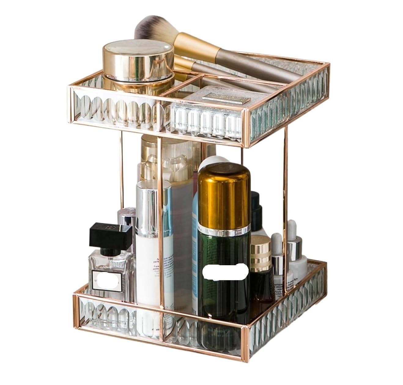 Organizer Trucchi Portatrucchi Organizzatore Per Trucco Rotante A 360° Organizzatore Per Cosmetici Organizzatore Rotante Per Trucco In Vetro Per Ripiani Del Bagno Vanity Porta Trucchi Organizer Bagno(