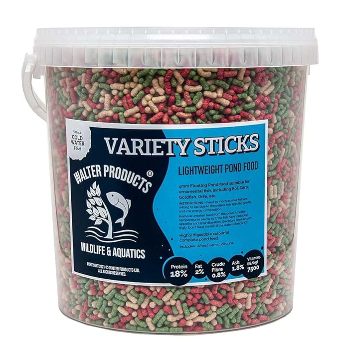 Buy Walters Variety Sticks (10L Tub) Pond Fish Food for Goldfish, Koi and all Cold Water Pond
