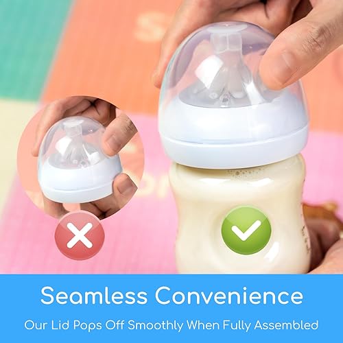 Miniatura 7 de Tapas de repuesto para biberones Philips Avent, tapa de botella compatible con botellas de plástico natural y vidrio, polipropileno suave y seguro,