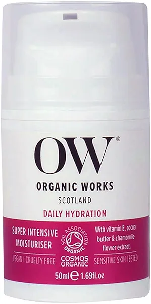 Organic Works Daily Hydration Super Intensive Moisturizer - Hydrating Face Moisturizer with Lavender Aloe Vera - Cruelty Free Face Cream - 1.69 oz