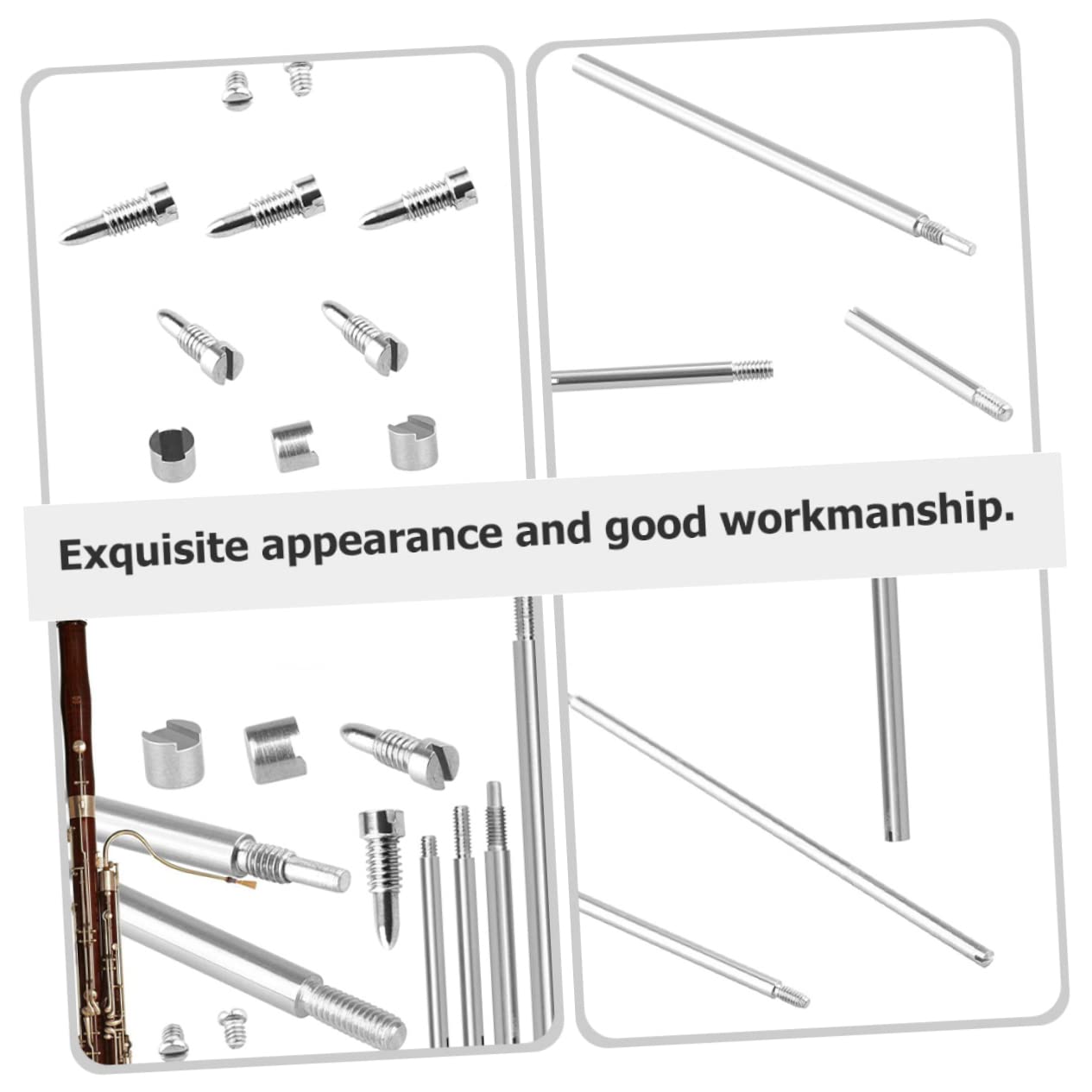 SUPVOX 4ensembles Accessoires De Réparation Pour Basson Avec Filetées Vis Et Blocs Rainurés Kit De Réparation Pour Instruments à Vent