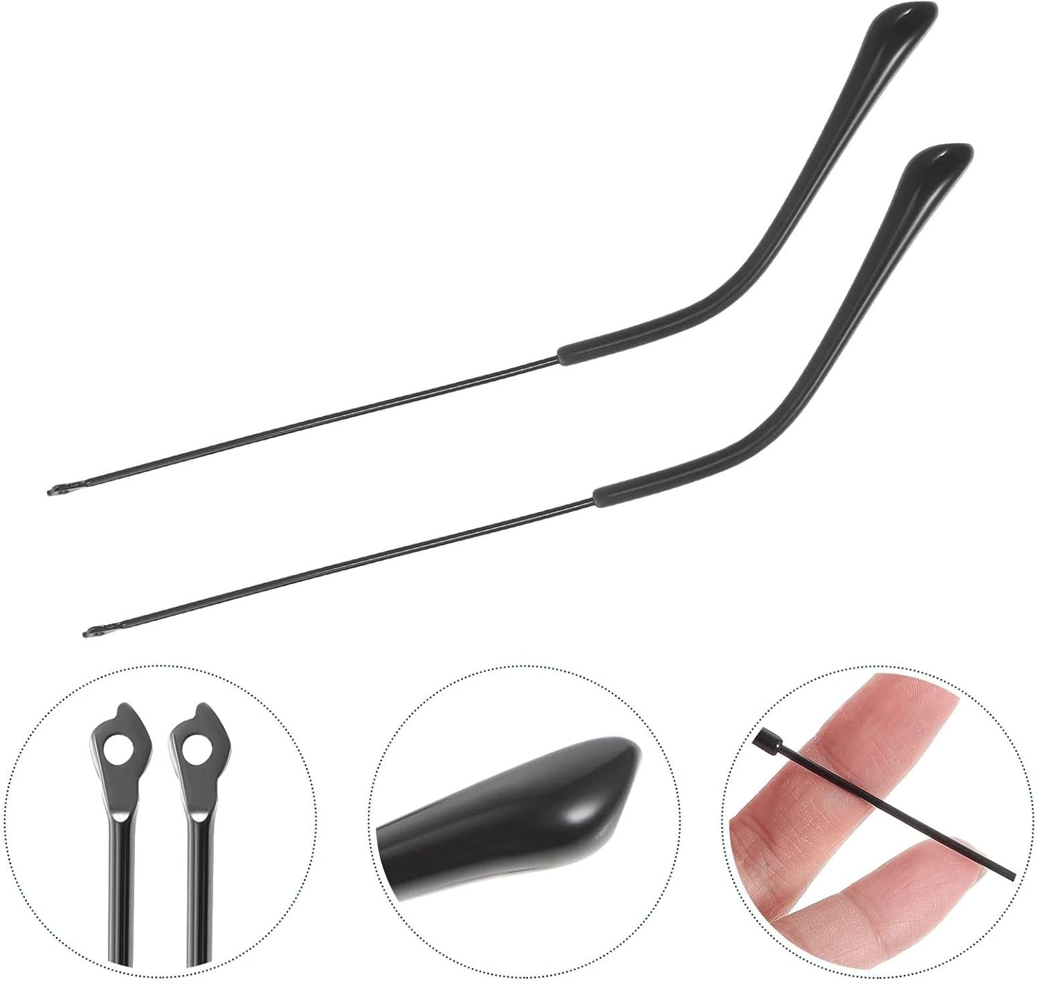 Glasses Arm Replacement 4pair Glasses Accessories Repair Kit Black Arms Legs Frame Universal(Silver)