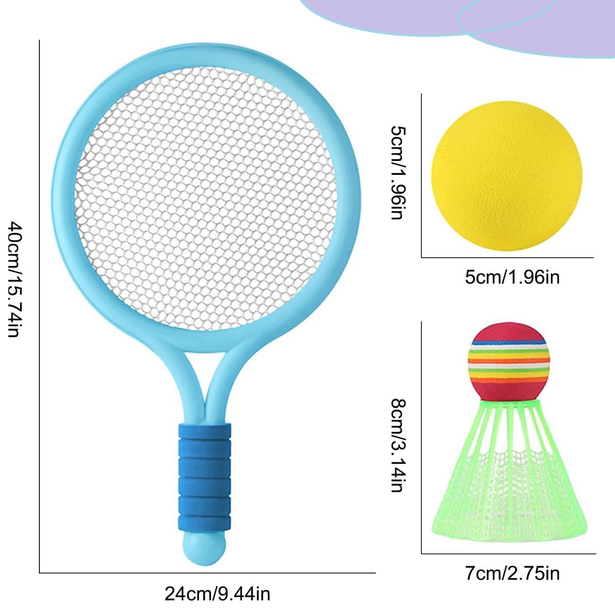 Raqueta de Tenis y Bádminton 2 en 1 para Niños - Juguete de Playa Infantil
